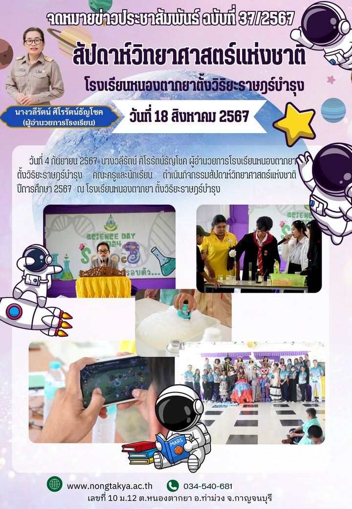 กิจกรรมสัปดาห์วิทยาศาสตร์แห่งชาติ ปีการศึกษา 2567